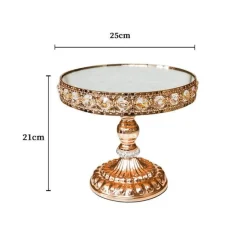 Elegance at the Table Küche & Esszimmer-Eleganter Dessertständer aus Kristallglas – vergoldeter Kuchenständer