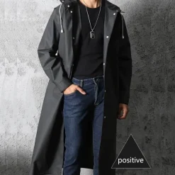 Herren Heritage Threads Herrenbekleidung-Eleganter dicker Unisex-Regenmantel mit Kapuze