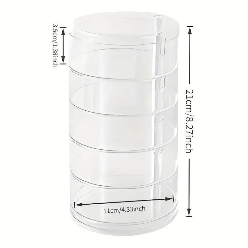 Room to Spare Aufbewahrung Und Organisation-Eleganter drehbarer Schmuck-Organizer – Transparente, mehrschichtige Aufbewahrungsbox