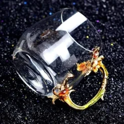 The Cozy Mug Küche & Esszimmer-Eleganter Kaffeebecher aus Metall – Luxus-Trinkbecher mit Handgriff