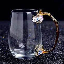 The Cozy Mug Küche & Esszimmer-Eleganter Kaffeebecher aus Metall – Luxus-Trinkbecher mit Handgriff