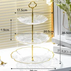 Elegance at the Table Küche & Esszimmer-Eleganter mehrstöckiger Dessertständer – Blumenkuchenständer