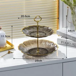 Elegance at the Table Küche & Esszimmer-Eleganter mehrstöckiger Dessertständer – Blumenkuchenständer