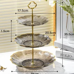 Elegance at the Table Küche & Esszimmer-Eleganter mehrstöckiger Dessertständer – Blumenkuchenständer