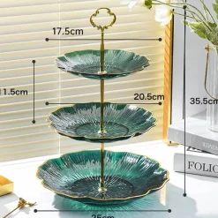 Elegance at the Table Küche & Esszimmer-Eleganter mehrstöckiger Dessertständer – Blumenkuchenständer