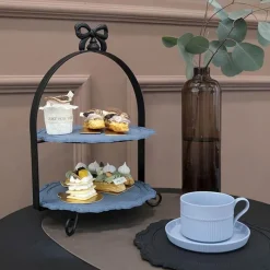 Elegance at the Table Küche & Esszimmer-Eleganter mehrstöckiger Tortenständer – Dessert-Display mit Schleife