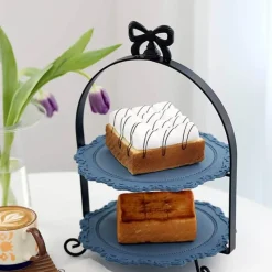 Elegance at the Table Küche & Esszimmer-Eleganter mehrstöckiger Tortenständer – Dessert-Display mit Schleife
