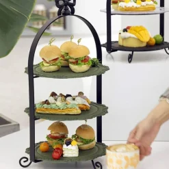 Elegance at the Table Küche & Esszimmer-Eleganter mehrstöckiger Tortenständer – Dessert-Display mit Schleife