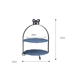 Elegance at the Table Küche & Esszimmer-Eleganter mehrstöckiger Tortenständer – Dessert-Display mit Schleife