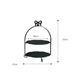 Elegance at the Table Küche & Esszimmer-Eleganter mehrstöckiger Tortenständer – Dessert-Display mit Schleife