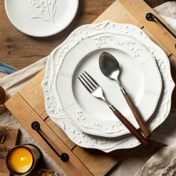 Elegance at the Table Küche & Esszimmer-Eleganter Orchideen-Keramikteller - Dekoratives Geschirr