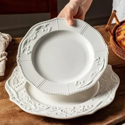 Elegance at the Table Küche & Esszimmer-Eleganter Orchideen-Keramikteller - Dekoratives Geschirr