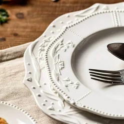 Elegance at the Table Küche & Esszimmer-Eleganter Orchideen-Keramikteller - Dekoratives Geschirr