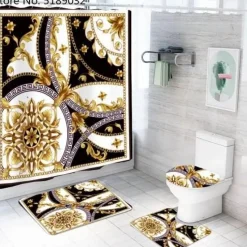 Aqua Essence Badezimmer-Elegantes Duschvorhang-Set – Allure Badezimmerdekor