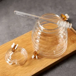 Space Savvy Küche & Esszimmer-Elegantes Honigglas - Vorratsbehälter aus Glas