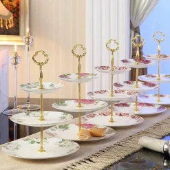 Feast u0026 Flair Küche & Esszimmer-Elegantes Obstteller-Set aus Bone China mit Tortenständer – Buffetgeschirr