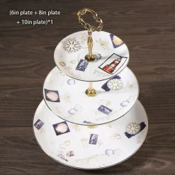 Feast u0026 Flair Küche & Esszimmer-Elegantes Obstteller-Set aus Bone China mit Tortenständer – Buffetgeschirr