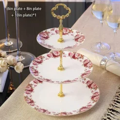 Feast u0026 Flair Küche & Esszimmer-Elegantes Obstteller-Set aus Bone China mit Tortenständer – Buffetgeschirr