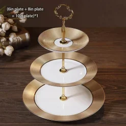 Feast u0026 Flair Küche & Esszimmer-Elegantes Obstteller-Set aus Bone China mit Tortenständer – Buffetgeschirr