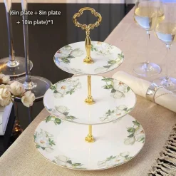 Feast u0026 Flair Küche & Esszimmer-Elegantes Obstteller-Set aus Bone China mit Tortenständer – Buffetgeschirr