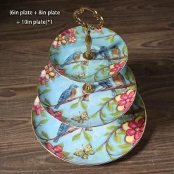 Feast u0026 Flair Küche & Esszimmer-Elegantes Obstteller-Set aus Bone China mit Tortenständer – Buffetgeschirr