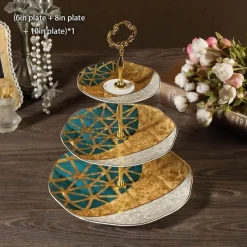 Feast u0026 Flair Küche & Esszimmer-Elegantes Obstteller-Set aus Bone China mit Tortenständer – Buffetgeschirr