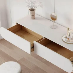 The Lounge Loft Möbel-Elegantes Schminktisch-Set - Delinda Frisiertisch mit Hocker