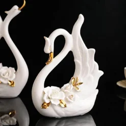 Plates u0026 More Küche & Esszimmer-Elegantes Schwanenskulpturen-Set – Keramik-Heimdekor, Hochzeitsgeschenk