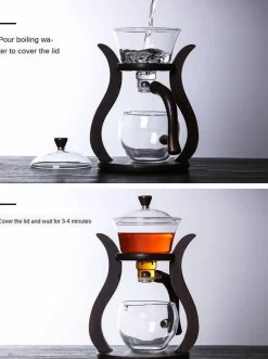 The Cozy Mug Küche & Esszimmer-Elegantes Tee-Ei-Set aus Glas – magnetisches Brühzubehör