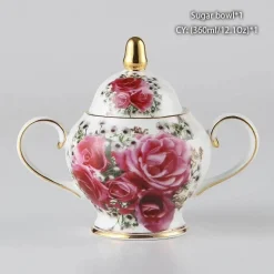 Feast u0026 Flair Küche & Esszimmer-Elegantes Teeservice aus Knochenporzellan – Teekanne, Tassen, Untertassen, Zuckerdose, Krug