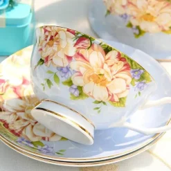 Plates u0026 More Küche & Esszimmer-Elegantes Teeservice aus Keramik – Kombination aus Tasse, Untertasse und Löffel