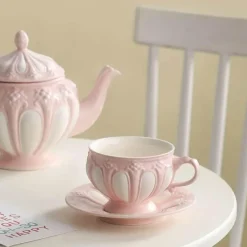 Plates u0026 More Küche & Esszimmer-Elegantes Teeservice aus Porzellan – Teekanne, Tassen, Untertassen, Kaffeekanne für Partys