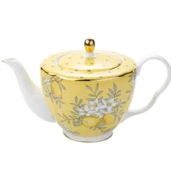 Feast u0026 Flair Küche & Esszimmer-Elegantes Teeservice aus Knochenporzellan – Zitronenbaum-Tasse und Untertasse, Schwarztee-Set