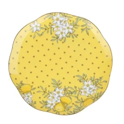 Feast u0026 Flair Küche & Esszimmer-Elegantes Teeservice aus Knochenporzellan – Zitronenbaum-Tasse und Untertasse, Schwarztee-Set