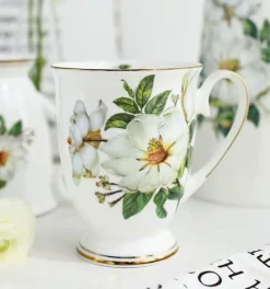 Feast u0026 Flair Küche & Esszimmer-Elegantes Teetassen-Set aus Bone China – Kaffeebecher-Set aus Porzellan