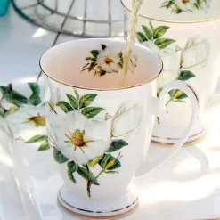 Feast u0026 Flair Küche & Esszimmer-Elegantes Teetassen-Set aus Bone China – Kaffeebecher-Set aus Porzellan