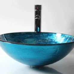 The Blissful Bath Badezimmer-Elegantes Waschbecken aus gehärtetem Glas – Luxus-Waschtisch