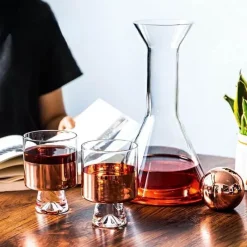 The Cozy Mug Küche & Esszimmer-Elegantes Wasserkrug-Set - Glaskaraffe mit Bechern