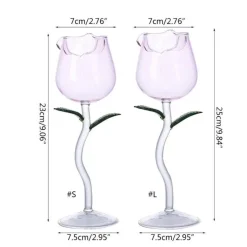 Deco Küche & Esszimmer-Elegantes Weinglas in Rosenform – Dekoratives Glas für besondere Anlässe