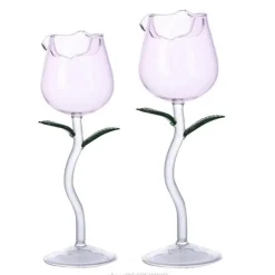 Deco Küche & Esszimmer-Elegantes Weinglas in Rosenform – Dekoratives Glas für besondere Anlässe