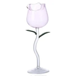 Deco Küche & Esszimmer-Elegantes Weinglas in Rosenform – Dekoratives Glas für besondere Anlässe