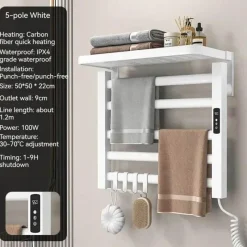 The Blissful Bath Badezimmer-Elektrisch beheizter Handtuchhalter - Intelligenter Organizer-Trockner