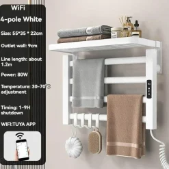 The Blissful Bath Badezimmer-Elektrisch beheizter Handtuchhalter - Intelligenter Organizer-Trockner
