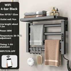 The Blissful Bath Badezimmer-Elektrisch beheizter Handtuchhalter - Intelligenter Organizer-Trockner