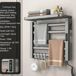 The Blissful Bath Badezimmer-Elektrisch beheizter Handtuchhalter - Intelligenter Organizer-Trockner
