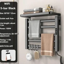 The Blissful Bath Badezimmer-Elektrisch beheizter Handtuchhalter - Intelligenter Organizer-Trockner