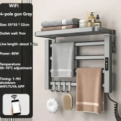 The Blissful Bath Badezimmer-Elektrisch beheizter Handtuchhalter - Intelligenter Organizer-Trockner