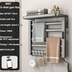 The Blissful Bath Badezimmer-Elektrisch beheizter Handtuchhalter - Intelligenter Organizer-Trockner