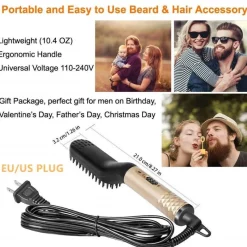 PureGlow Männerpflege|Körperpflege-Elektrische Bartglätterbürste – Multifunktionales Pflegewerkzeug