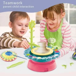 The Decor Haven Babyspielzeug-Elektrische Töpferscheibe für Kinder – Mini-Bastelmaschine für Kunstprojekte